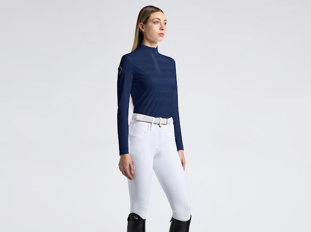 Cavalleria Toscana Ladies Perforated Polo L/S (Base Layer)