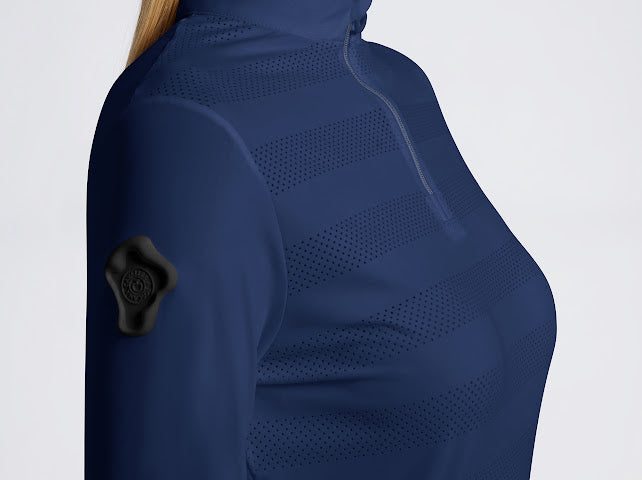 Cavalleria Toscana Ladies Perforated Polo L/S (Base Layer)