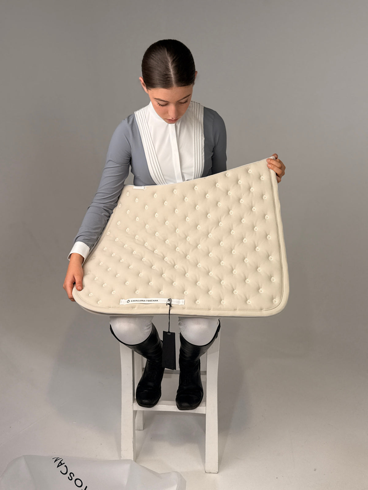 Cavalleria Toscana Embroidery Quilted jumping saddle pad
