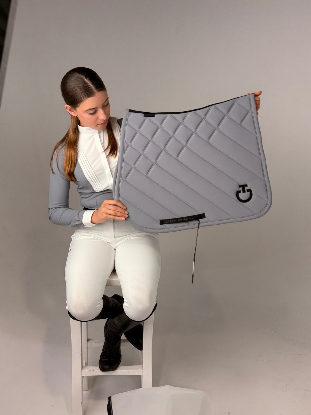 Cavalleria Toscana Diamonds and Lines quilted jumping saddle pad