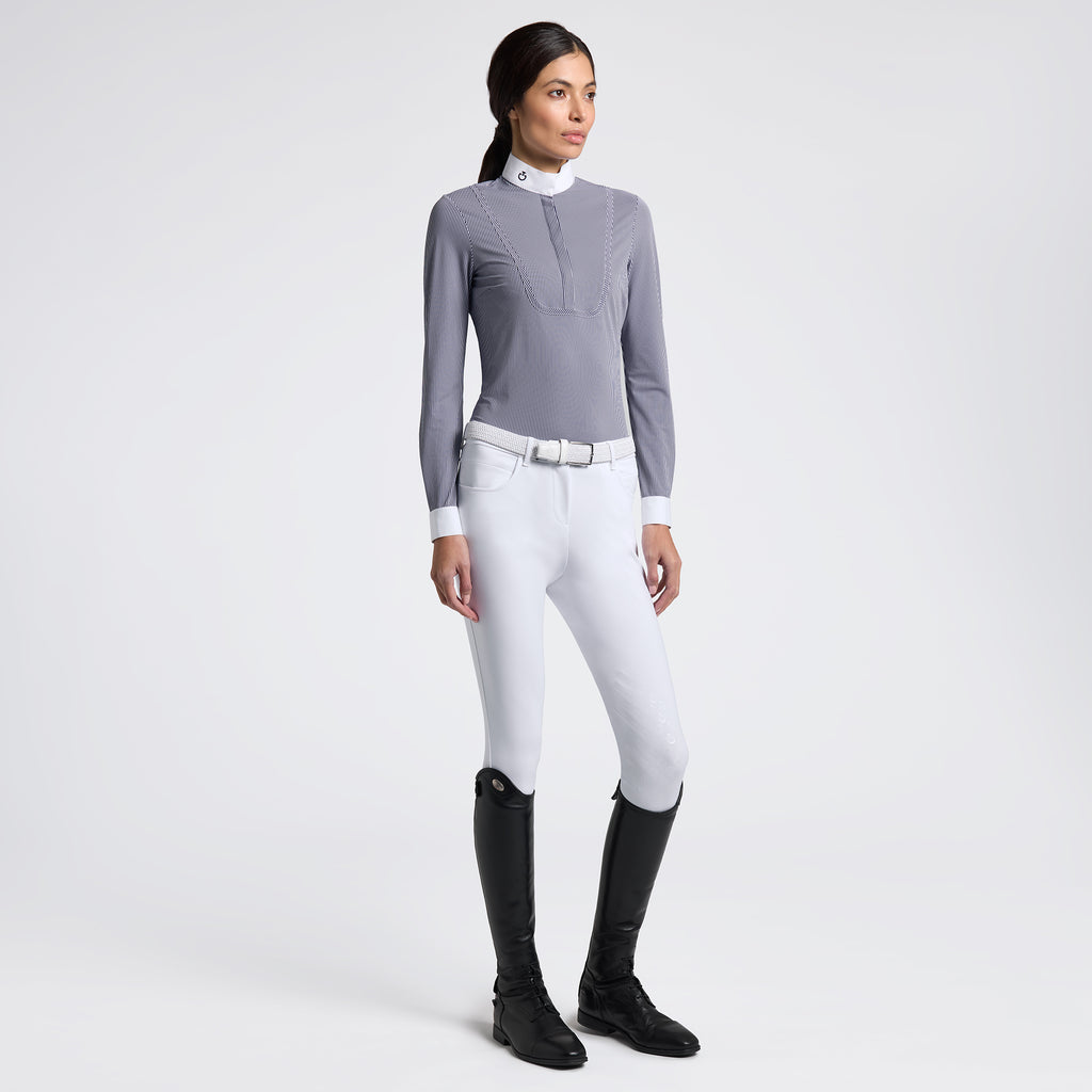 Cavalleria Toscana Women’s Long Sleeve Competition Shirt With Striped Pattern