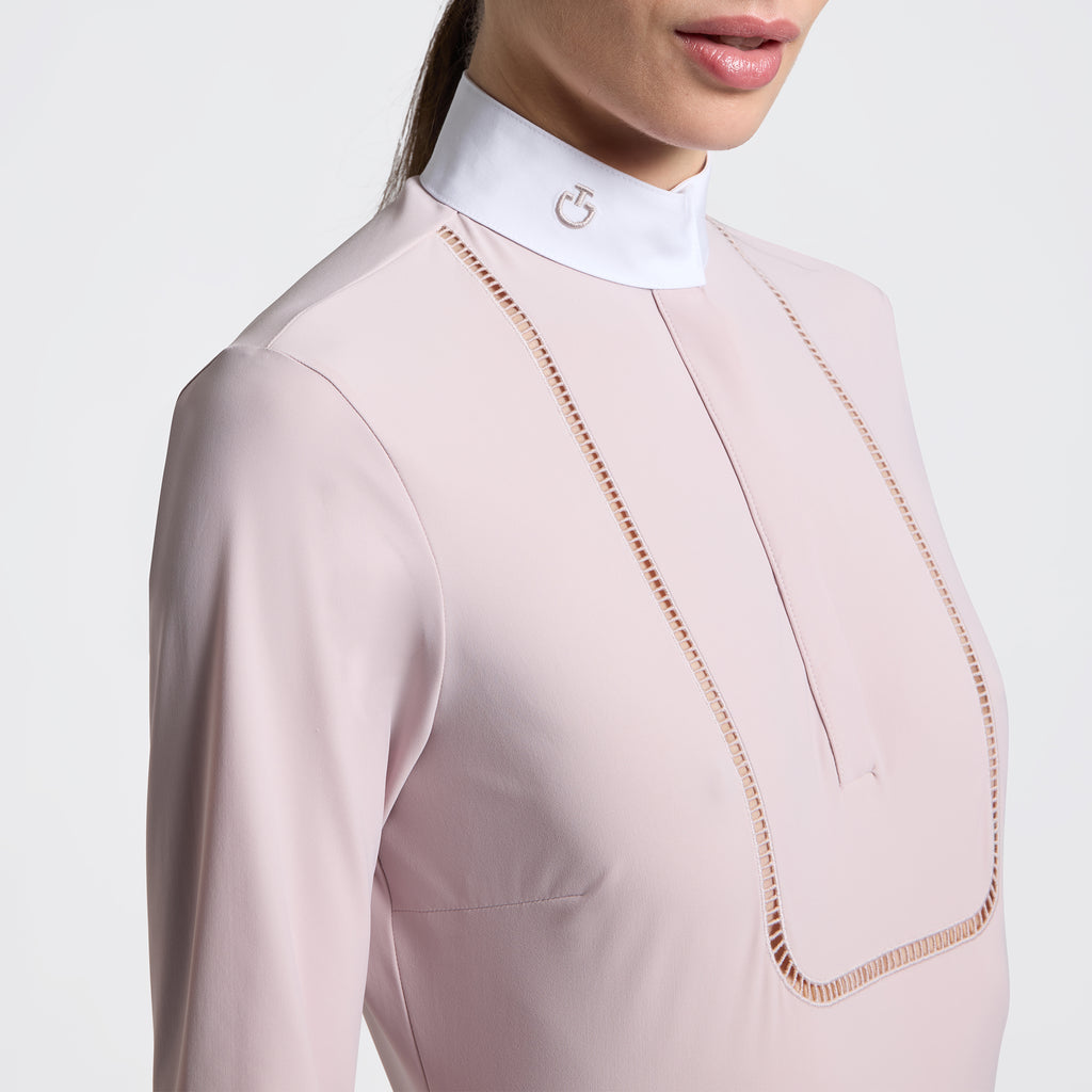 Cavalleria Toscana Women’s long sleeve show shirt with embroidery