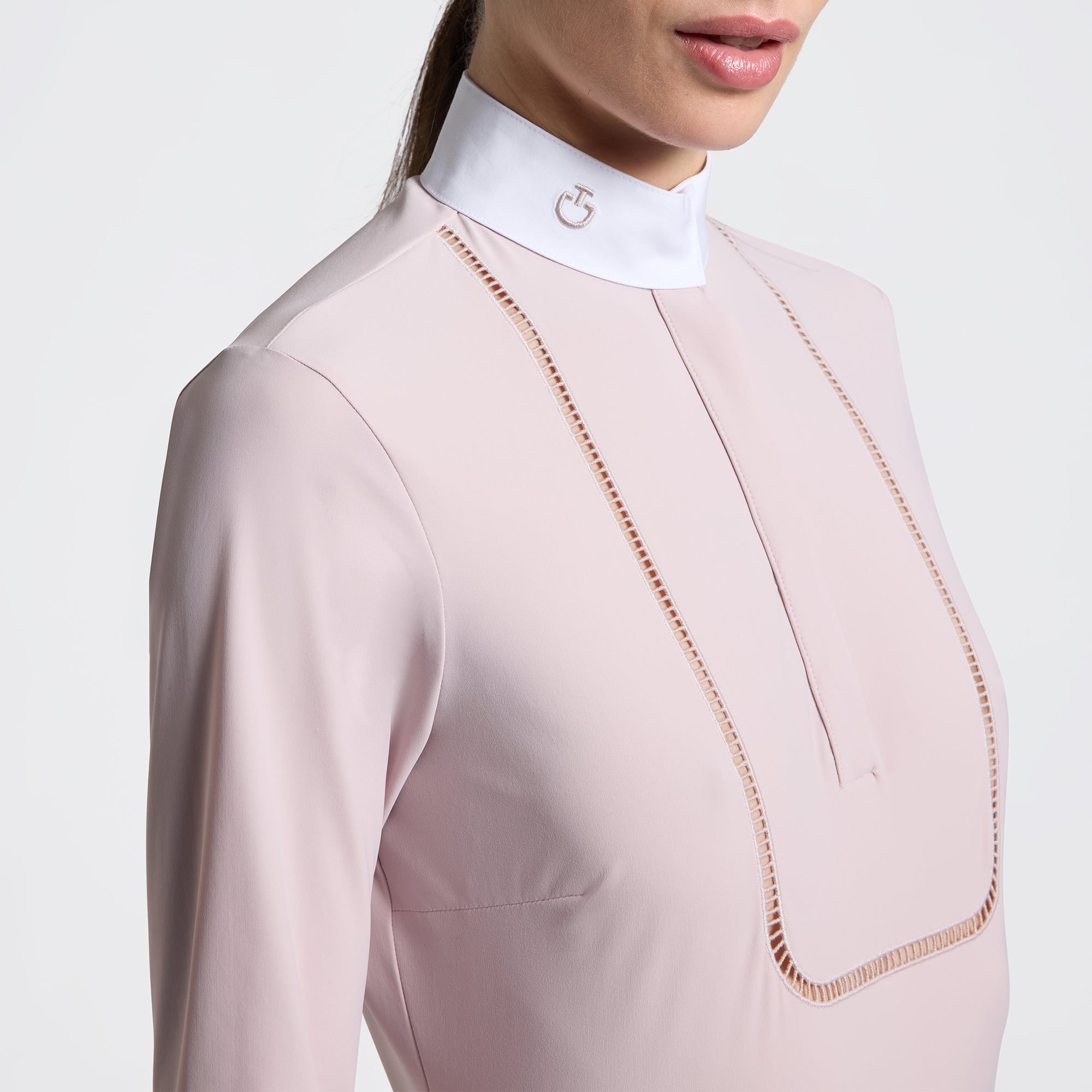 Cavalleria Toscana Women’s long sleeve show shirt with embroidery