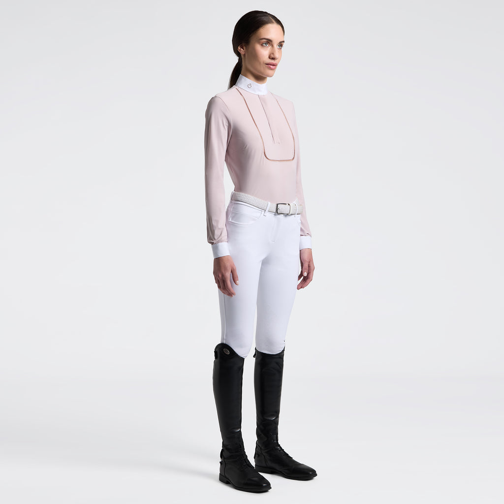 Cavalleria Toscana Women’s long sleeve show shirt with embroidery