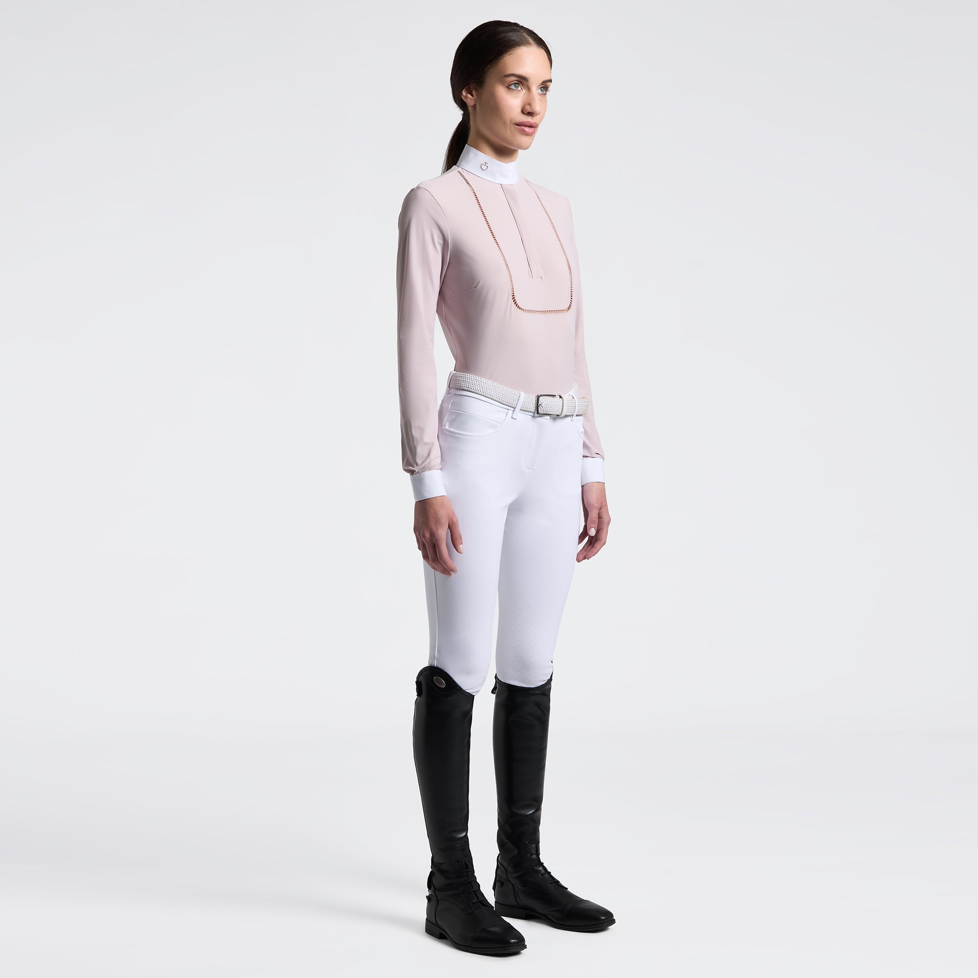 Cavalleria Toscana Women’s long sleeve show shirt with embroidery