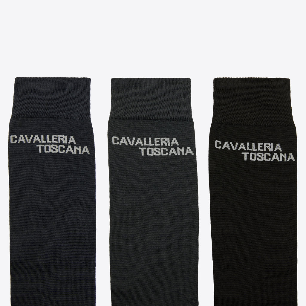 Cavalleria Toscana Jacquard logo 3 pack socks
