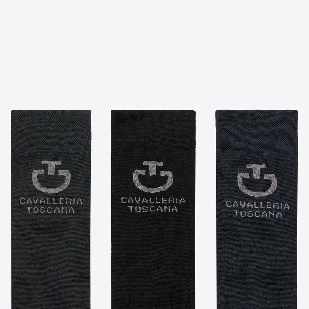 Cavalleria Toscana Jacquard logo 3 pack socks