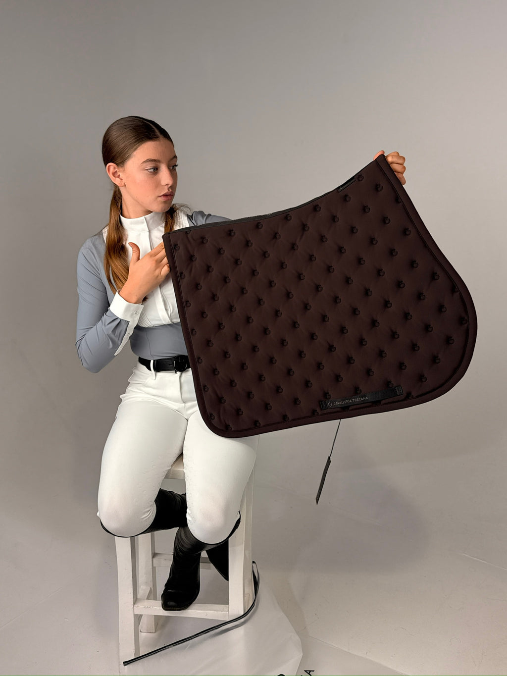 Cavalleria Toscana Embroidery Quilted jumping saddle pad