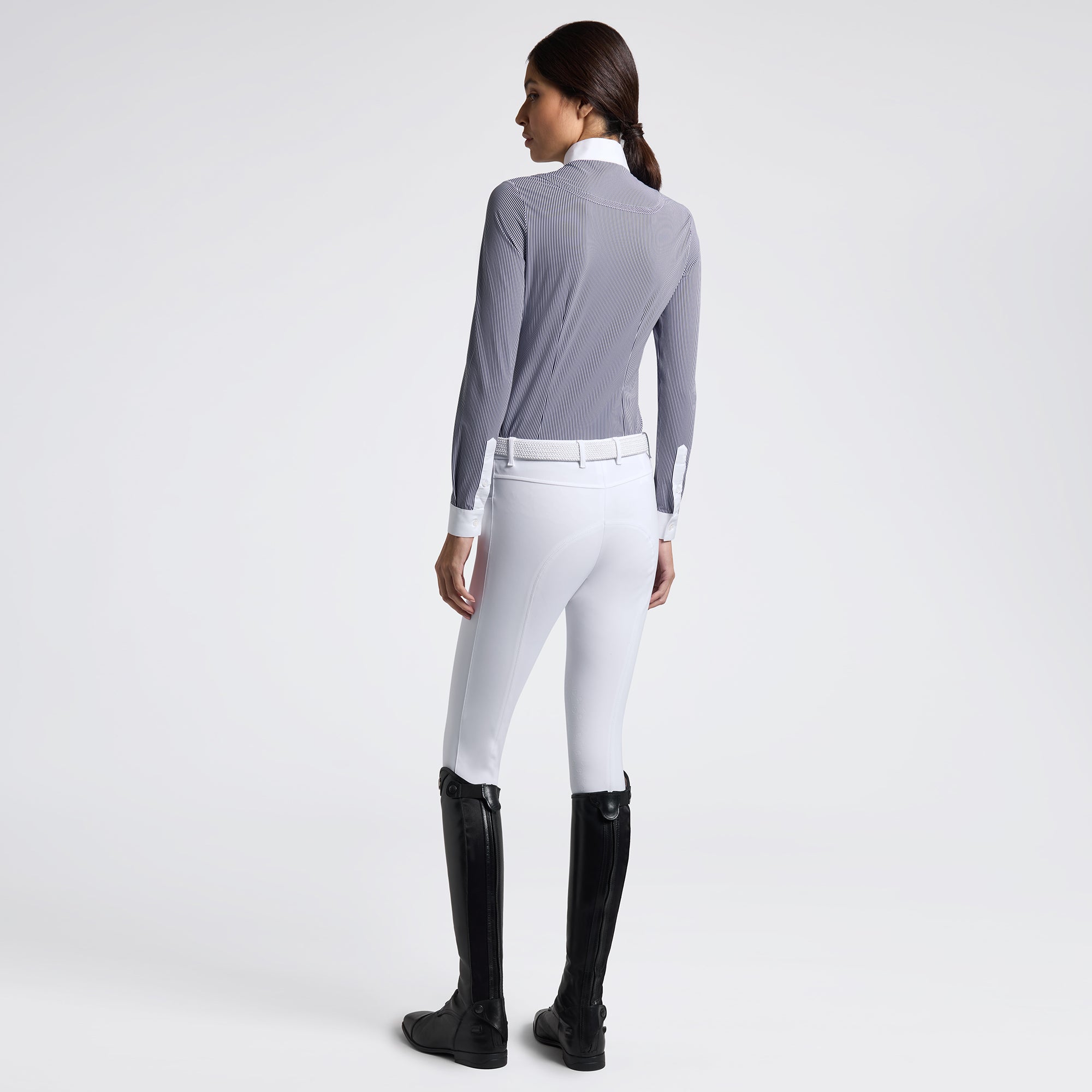 Cavalleria Toscana Women’s Long Sleeve Competition Shirt With Striped Pattern