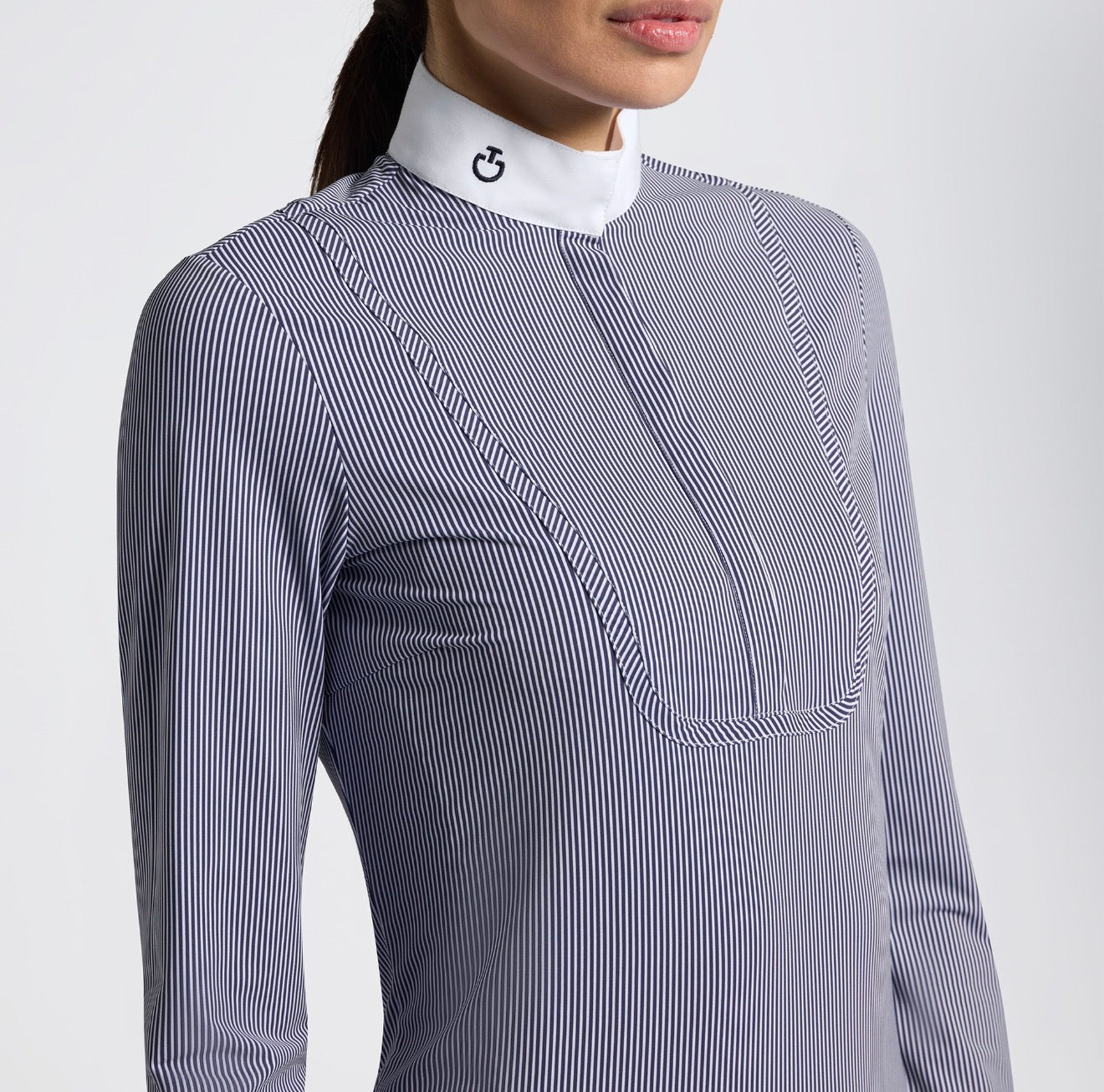Cavalleria Toscana Women’s Long Sleeve Competition Shirt With Striped Pattern