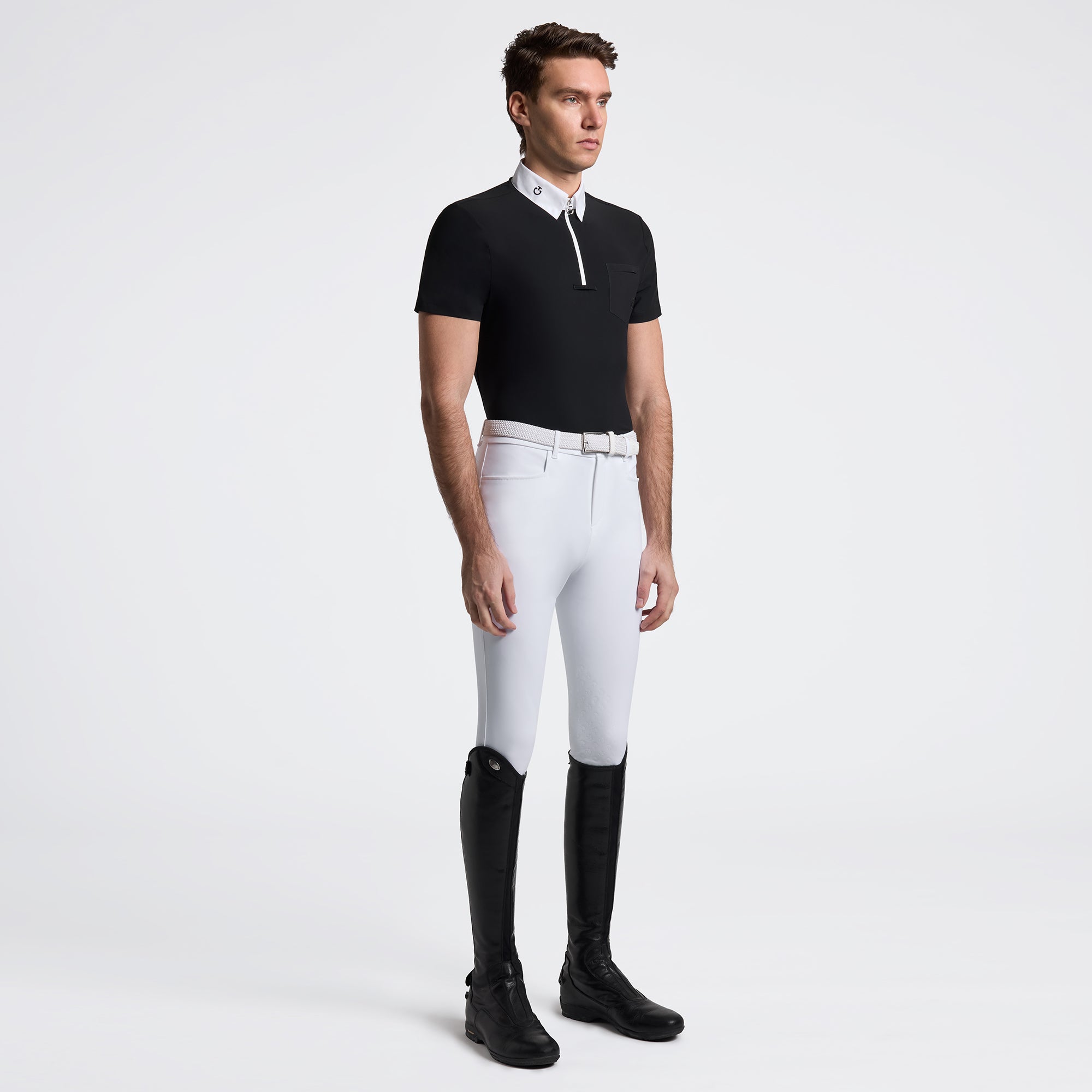 Cavalleria Toscana Men’s Short Sleeve Competition Shirt With Pocket