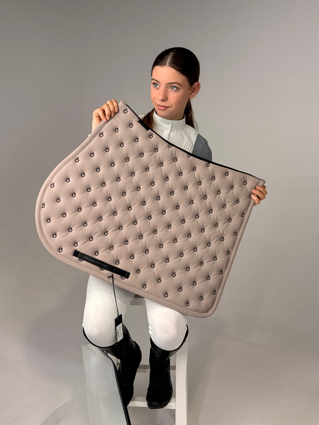 Cavalleria Toscana Embroidery Quilted jumping saddle pad