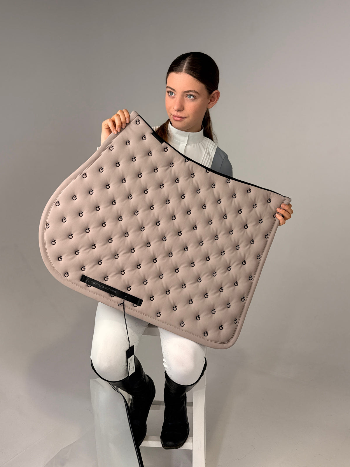 Cavalleria Toscana Embroidery Quilted jumping saddle pad