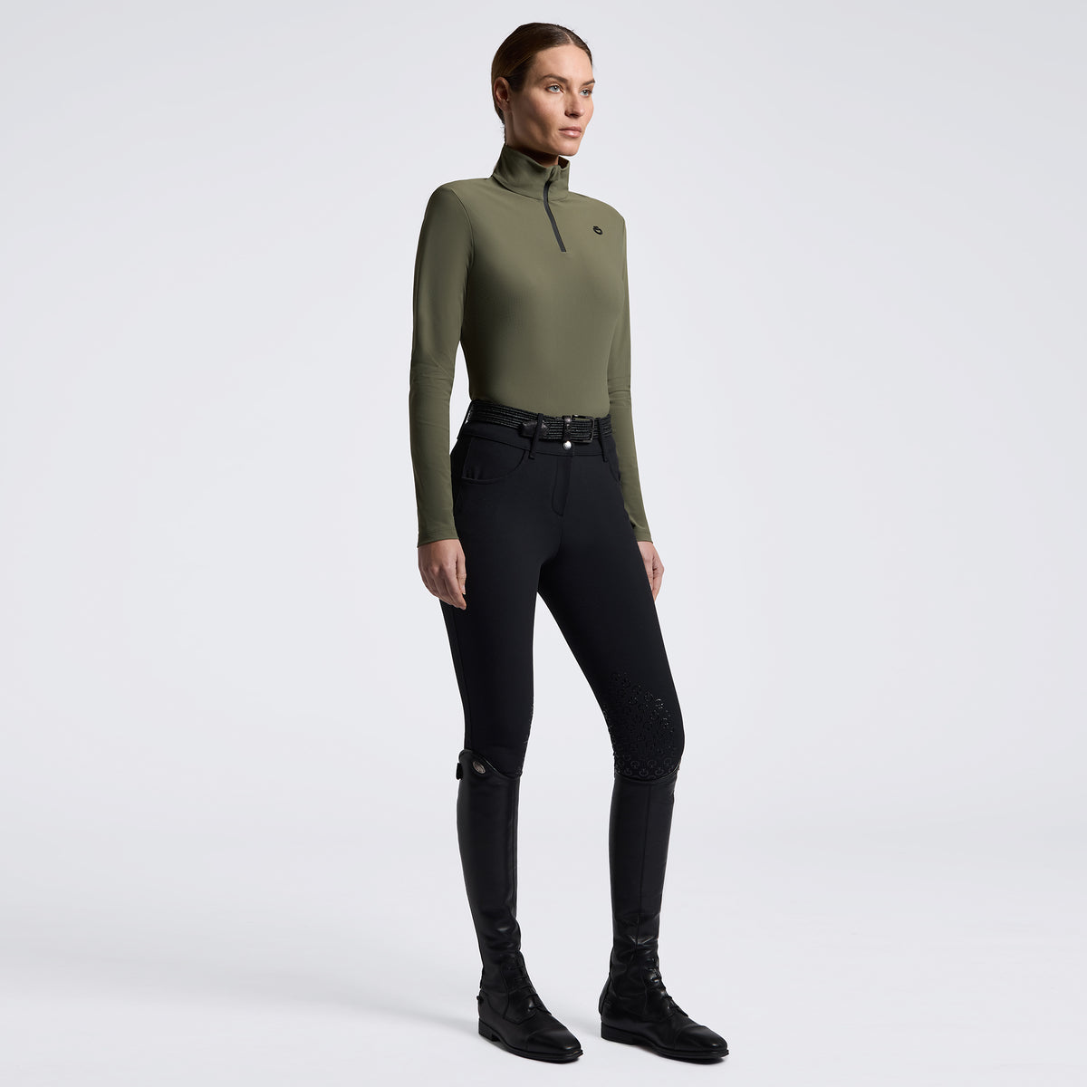 Cavalleria Toscana Women’s Jersey half zip long sleeve training polo