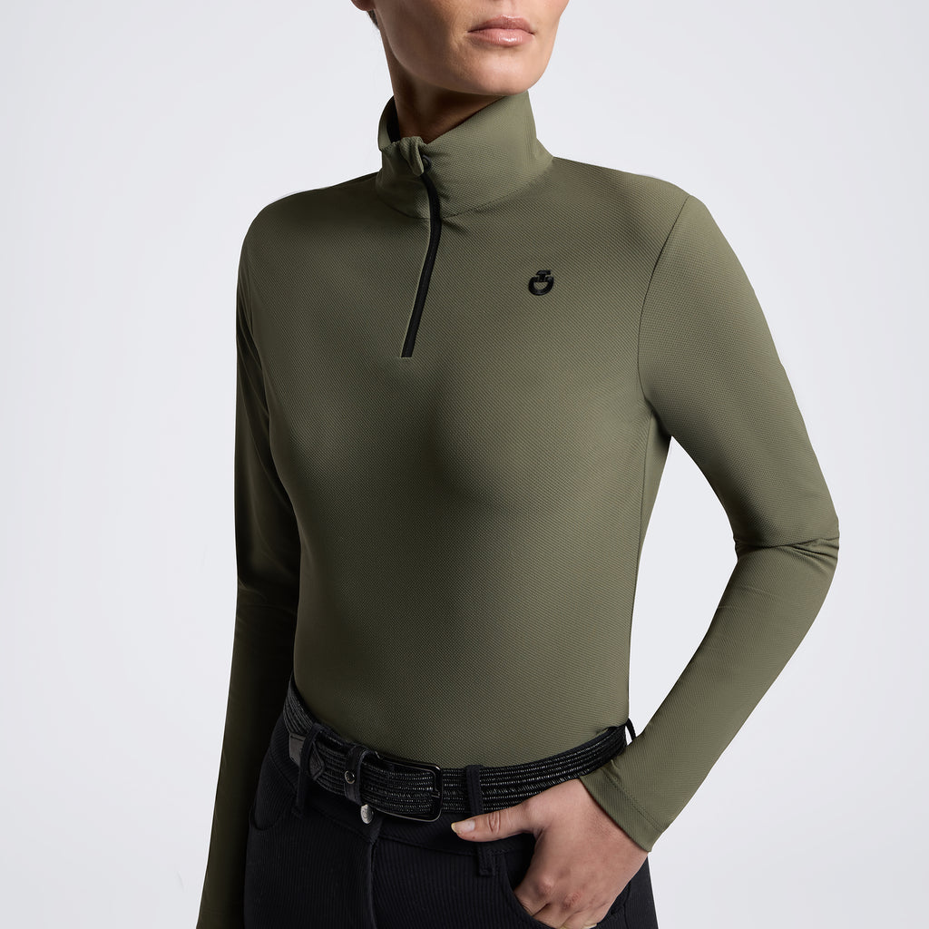 Cavalleria Toscana Women’s Jersey half zip long sleeve training polo