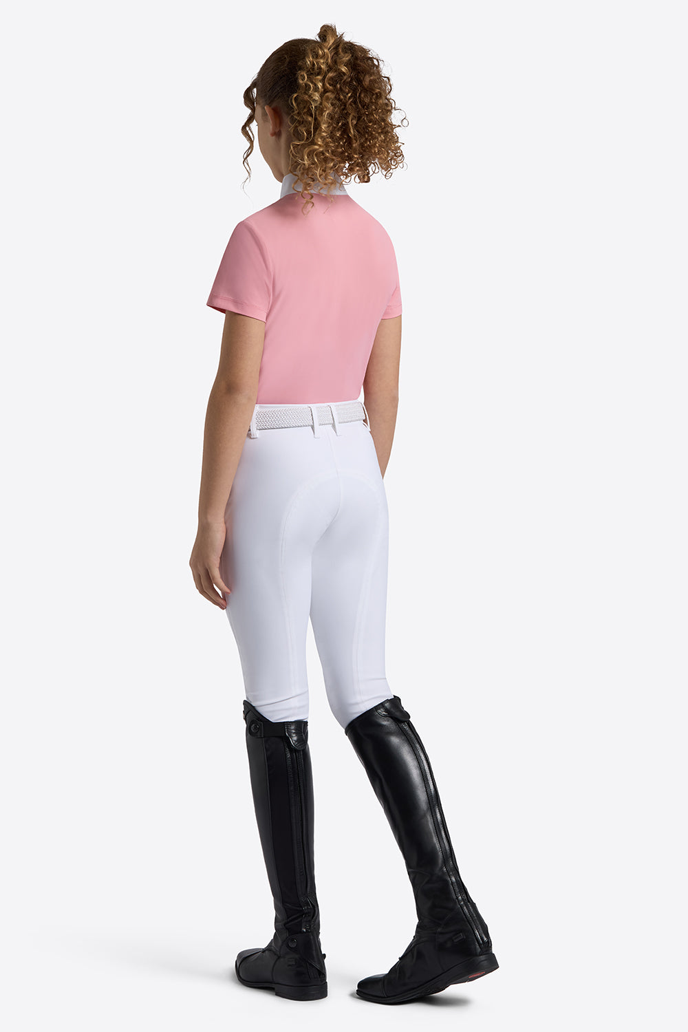 Riders Gene Girl's S/S zip competition shirt with strass